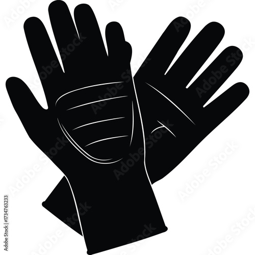 Pair of Black Gloves Illustration clothing protection hands winter accessory fashion warm isolated safety equipment cold wear textile