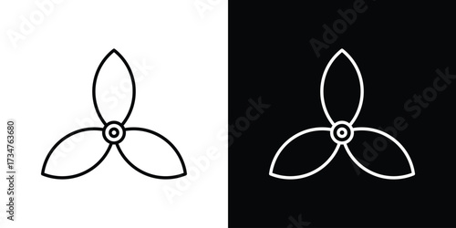 Bougainvillea icon in black and white linear versions