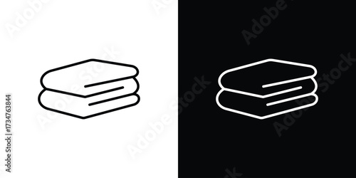 blanket icon in black and white linear versions