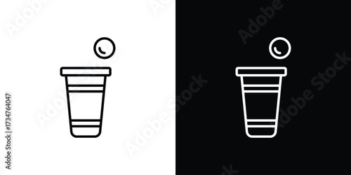 Beer pong icon in black and white linear versions