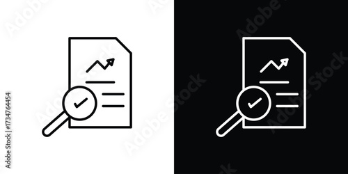 Auditors icon in black and white linear versions