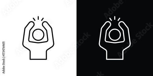 Anxiety icon in black and white linear versions