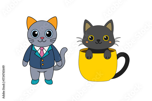 cute cat vector art illustration