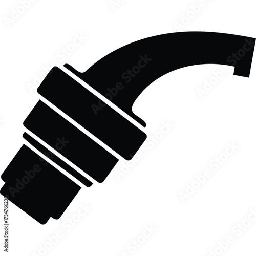 Welding Torch Nozzle Silhouette metalworking fabrication tool equipment industry industrial black white design vector icon symbol shape