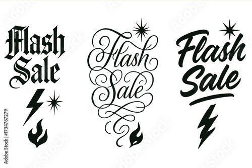Flash Sale Designs. Flash Sale. Create a calligraphy lettering illustration of the phrase: Flash Sale. Render