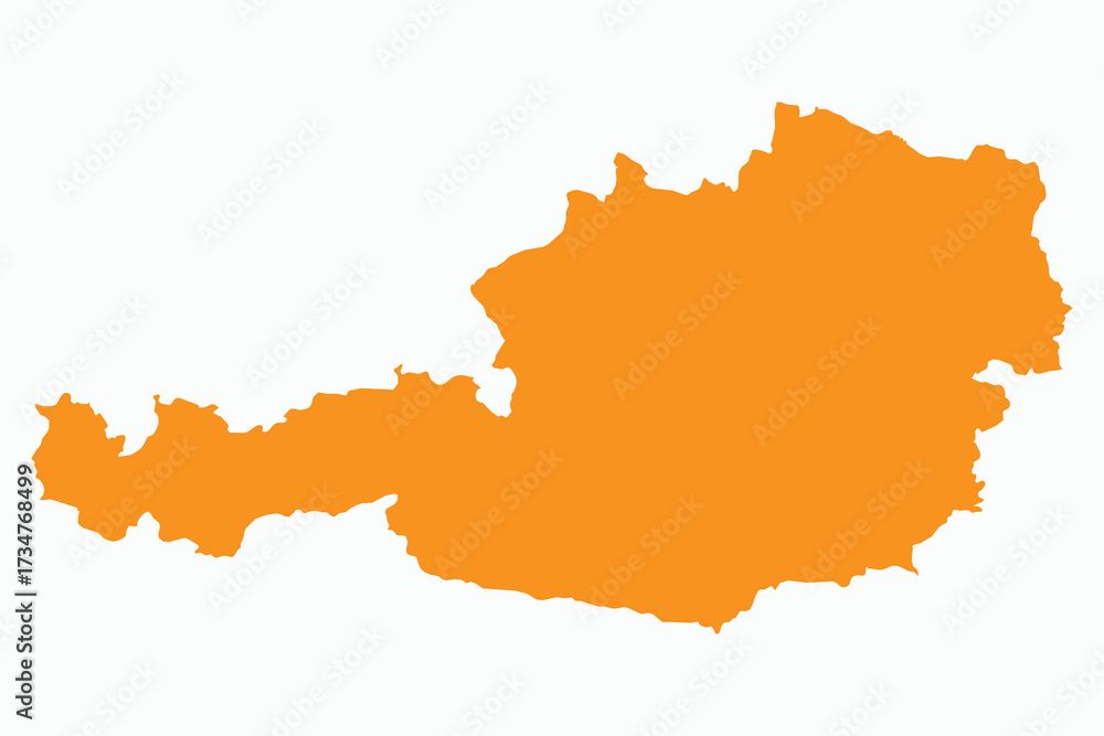 Obraz premium Vector graphic artwork suitable for print and web containing flat detailed map of AUSTRIA