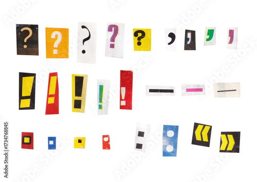 colorful collage symbols set