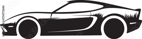 Abstract sport car silhouette modern automobile speed concept dynamic brush strokes