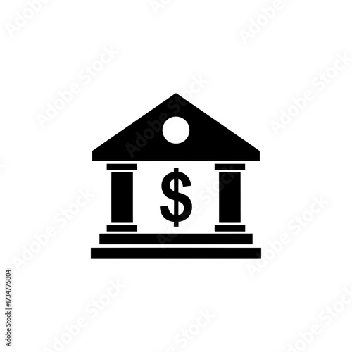 Bank Symbol Icon for Finance