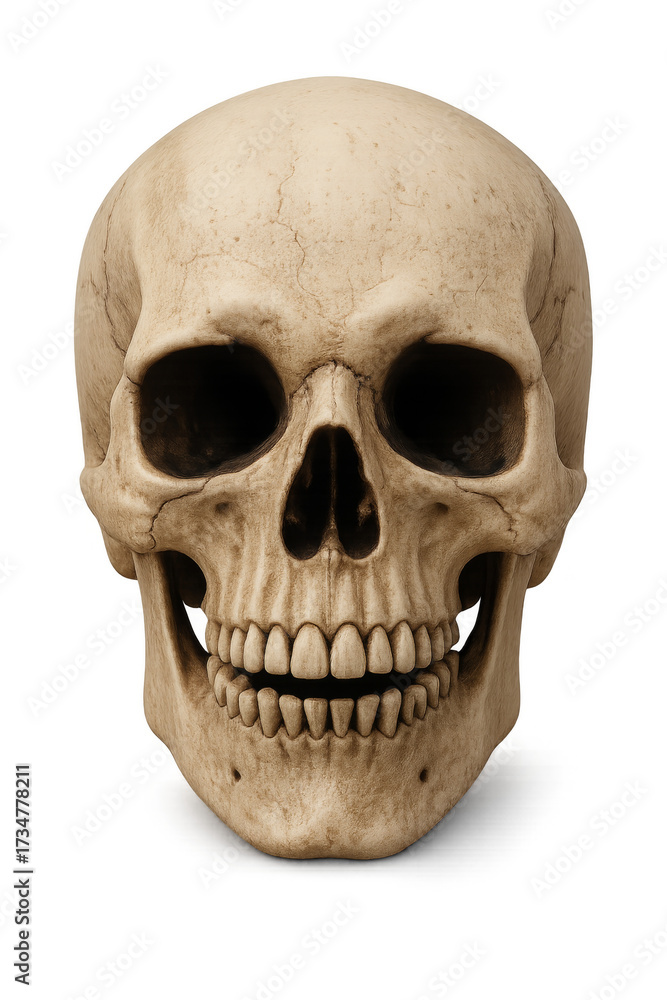 Obraz premium Human skull bone anatomy on transparent background