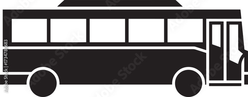 Public transportation bus vector illustration with classic design, side view of passenger vehicle