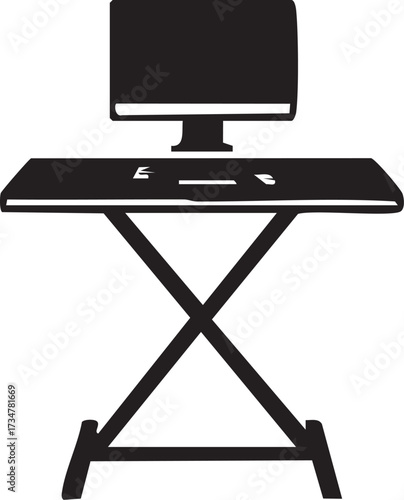 Standing Desk Concept silhouette vector