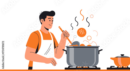 A Cook, Apron, and Pot: Preparing a Delicious Meal with Culinary Skill and Precision