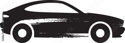 Sport car silhouette with speed effect on transparent background