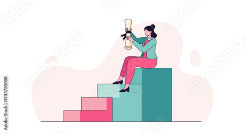Academic Achievement Depicted On A Graphic With Colors Showing Accomplishment And Reward
