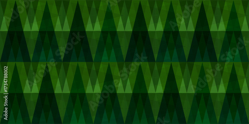 Green Geometric Vector Pattern. Seamless Christmas Concept for Wrapping paper, poster, cover, header, card, decor.