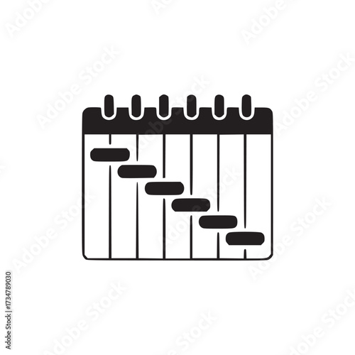 Vector art of gantt chart icon this vector graphic represents a gantt chart, a project management tool used to visualize project schedules, tasks, and timelines, providing insights into project progre