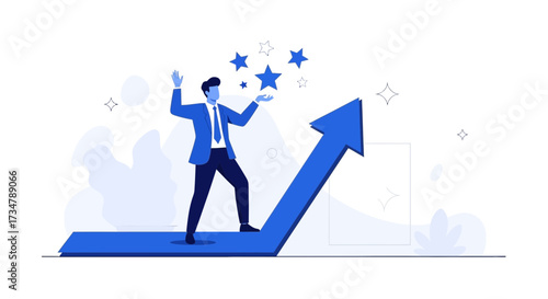 Achieving Business Success: A Visual Representation of Growth and Rising to The Top