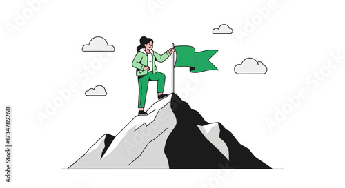 Achieving Goals: A Leader Plants Their Flag At The Summit Of Success