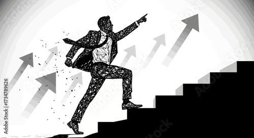 Ascending Business Vision: A Conceptual Depiction Of Progress, Success, And Ambition