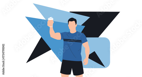 Athletic Individual Celebrating Success While Holding a refreshing Beverage