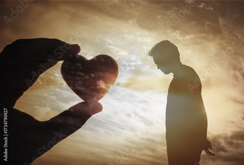 Fotografija Young man feeling heartbroken, divorce, breakup, love loss, relationship difficulties, loosing a loved one concept