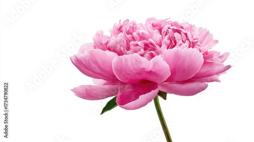A stunning pink peony flower displays its delicate petals and vibrant hues. The close-up showcases the intricate details and textures of each bloom, creating a captivating view.