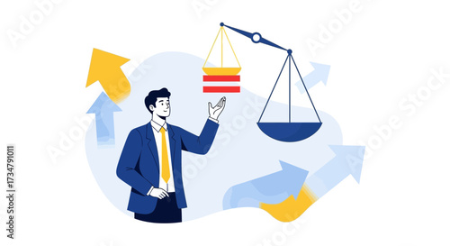 Balancing Scales: Depicting Financial Stability, Business Growth, And Ethical Decisions