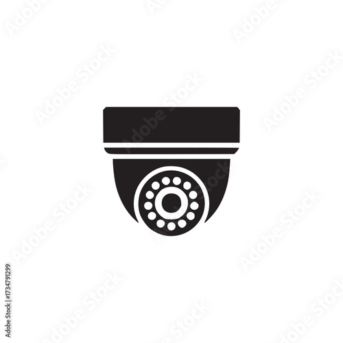 Vector art of security camera icon surveillance camera symbol cctv camera sign video monitoring concept vector illustration of a modern security camera in black and white