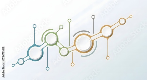 Abstract network infographic with connecting nodes and progress bar
