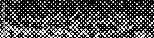 Geometrical repeating square pattern header background - geometric black and white abstract vector illustration