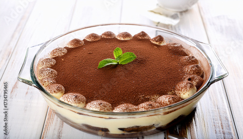 Classic Layered Tiramisu In A Glass Dish