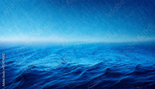 Blue Color Abstract Ocean Theme Background With Grainy Texture