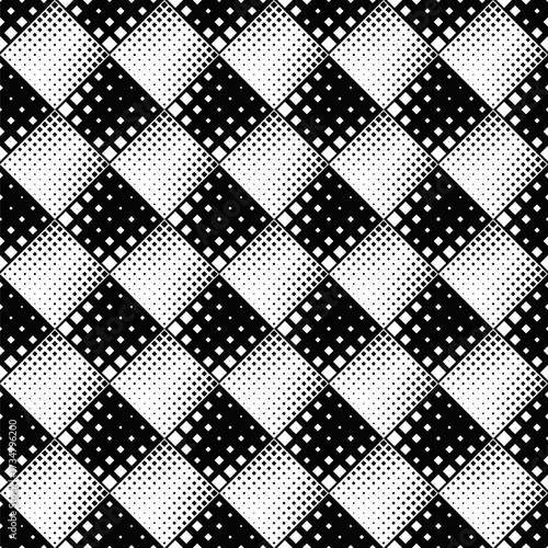 Seamless diagonal square pattern background design - black and white abstract vector illustration