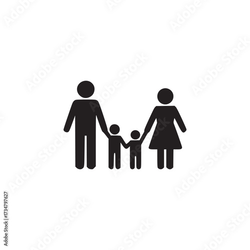 Vector art of family icon symbol of family, love, and unity vector illustration of a family, representing the concept of togetherness and support simple and clean design