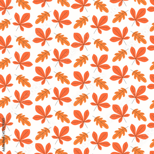 Wallpaper Mural Orange and yellow leaves pattern Torontodigital.ca