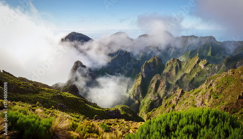 Madeira Moutains With Mist