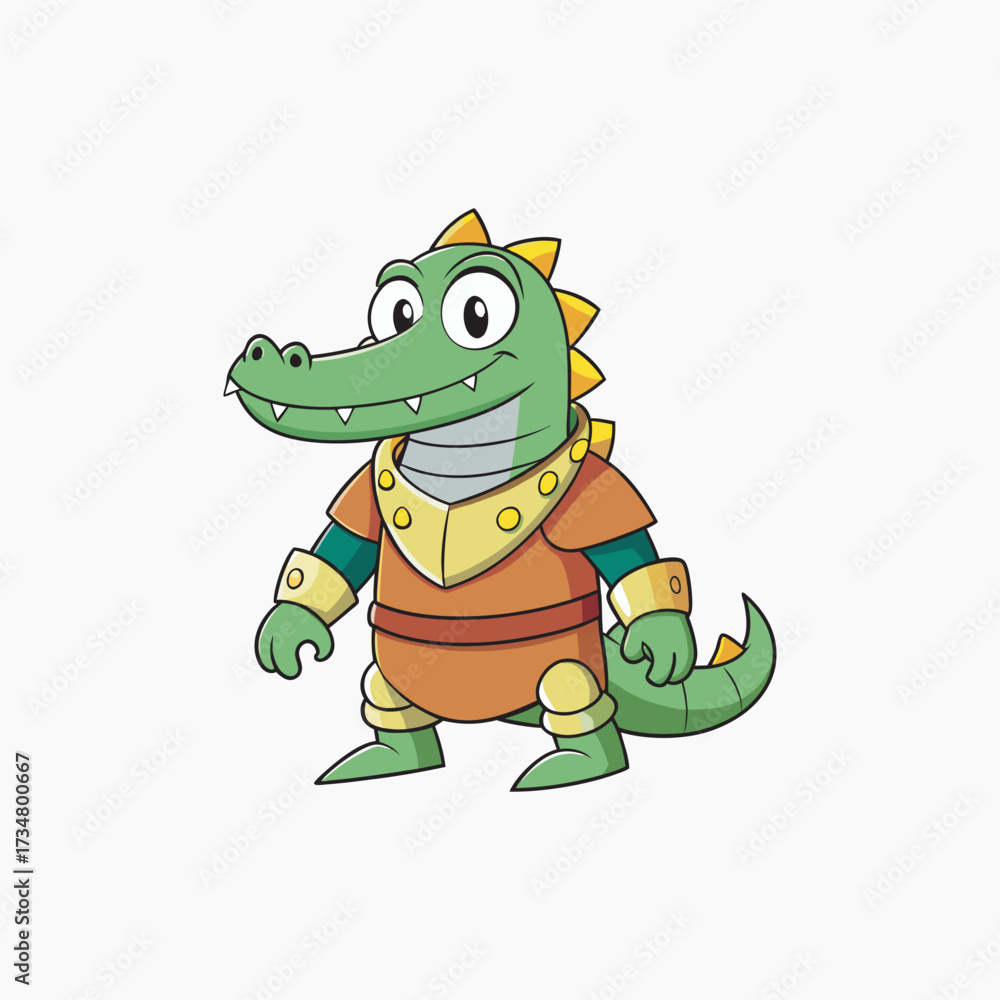 Fototapeta premium vector of Cartoon crocodile knight