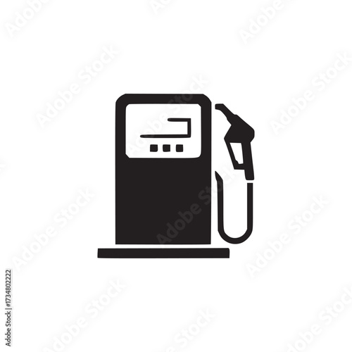 Illustration of a gas pump this minimalist black glyph icon represents fuel station, energy supply, and automotive service
