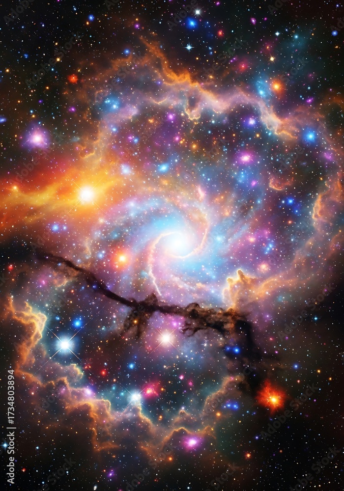 Fototapeta premium Colorful Spiral Nebula in Deep Space.