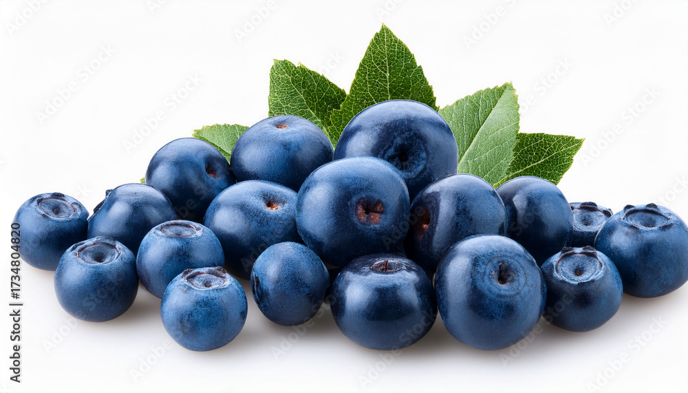 Fototapeta premium Blue Berries Isolated On White Background