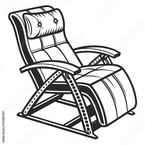 Recliner Chair Illustration black and white
