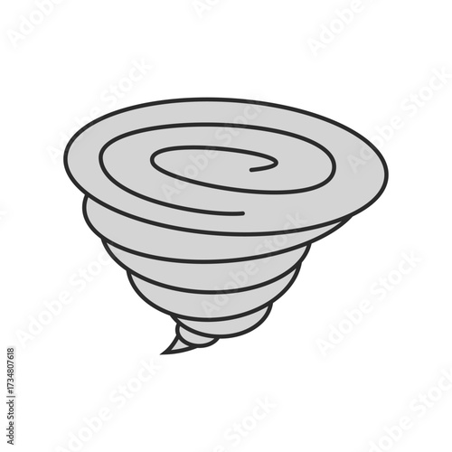 嵐、竜巻、台風、大雨、災害、天気のイラスト（カラー）