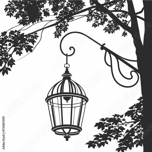 vector illustration of a bird in a cage