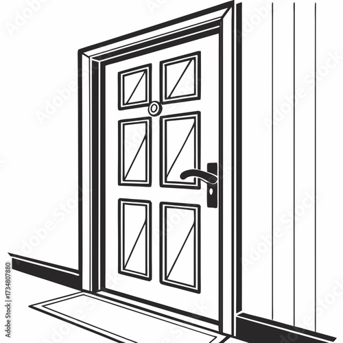 Wooden Door Illustration