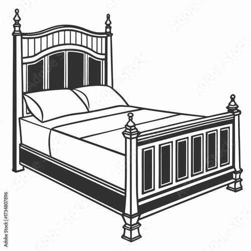 bed in the bedroom