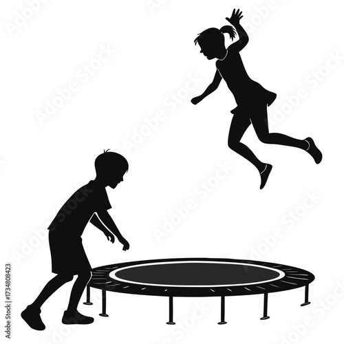 Girl Jumping on Trampoline
