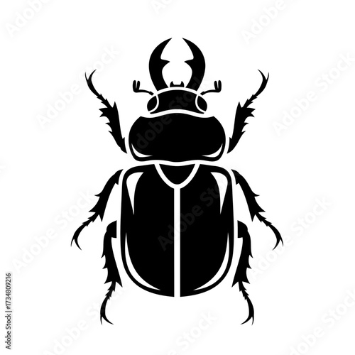 Black Beetle Silhouette Isolated On White