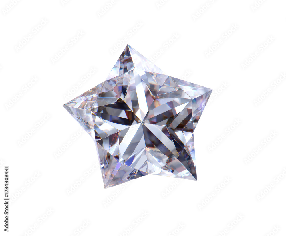 Fototapeta premium Sparkling Star-Shaped Diamond on Black Background