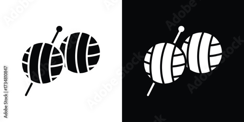Wool ball icons. silhouette icons for ui designs